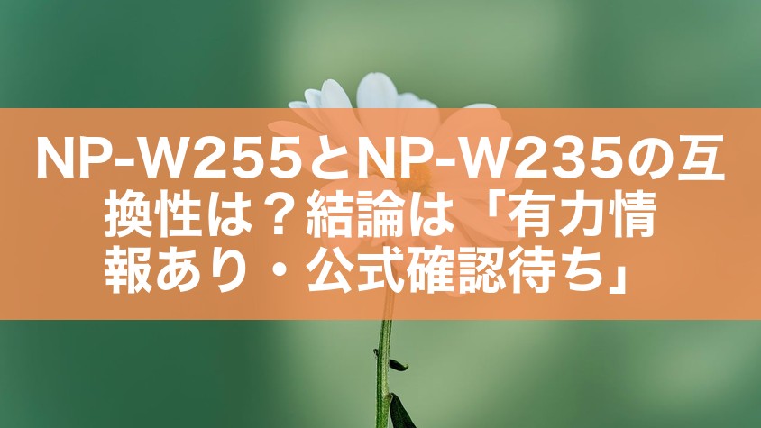 NP-W255とNP-W235の互換性は？結論は「有力情報あり・公式確認待ち」